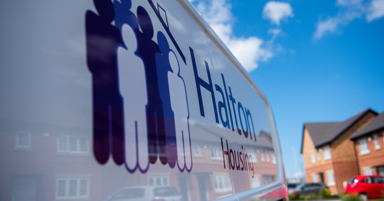 Halton housing logo on a van