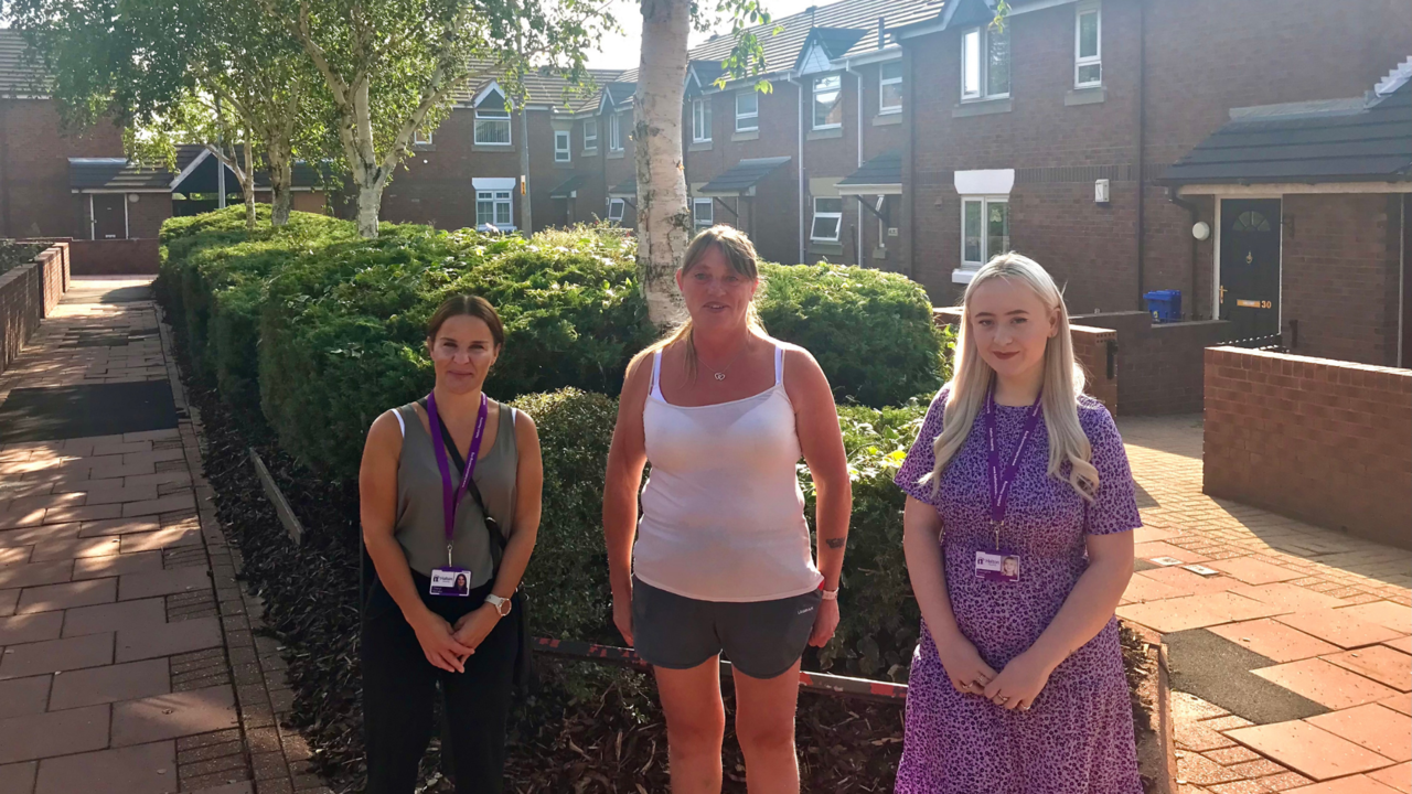 Halton Housing staff and a resident from Ridsdale